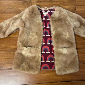 Hatley Fur Coat w Rainbow Lining 3T